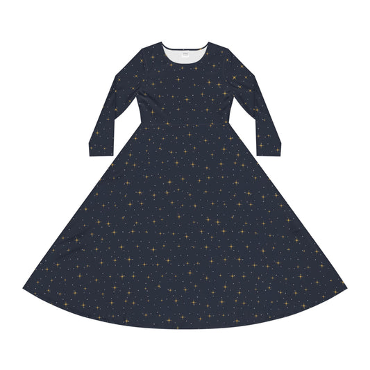 Holy Night Long Sleeve Dress – Christian cozy apparel from Little Baby Nest Co