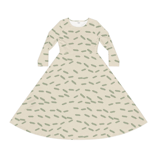 Olive Branch Long Sleeve Dress – cozy apparel from Little Baby Nest Co
