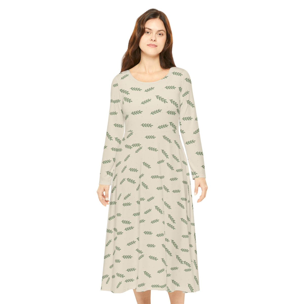 Olive Branch Long Sleeve Dress