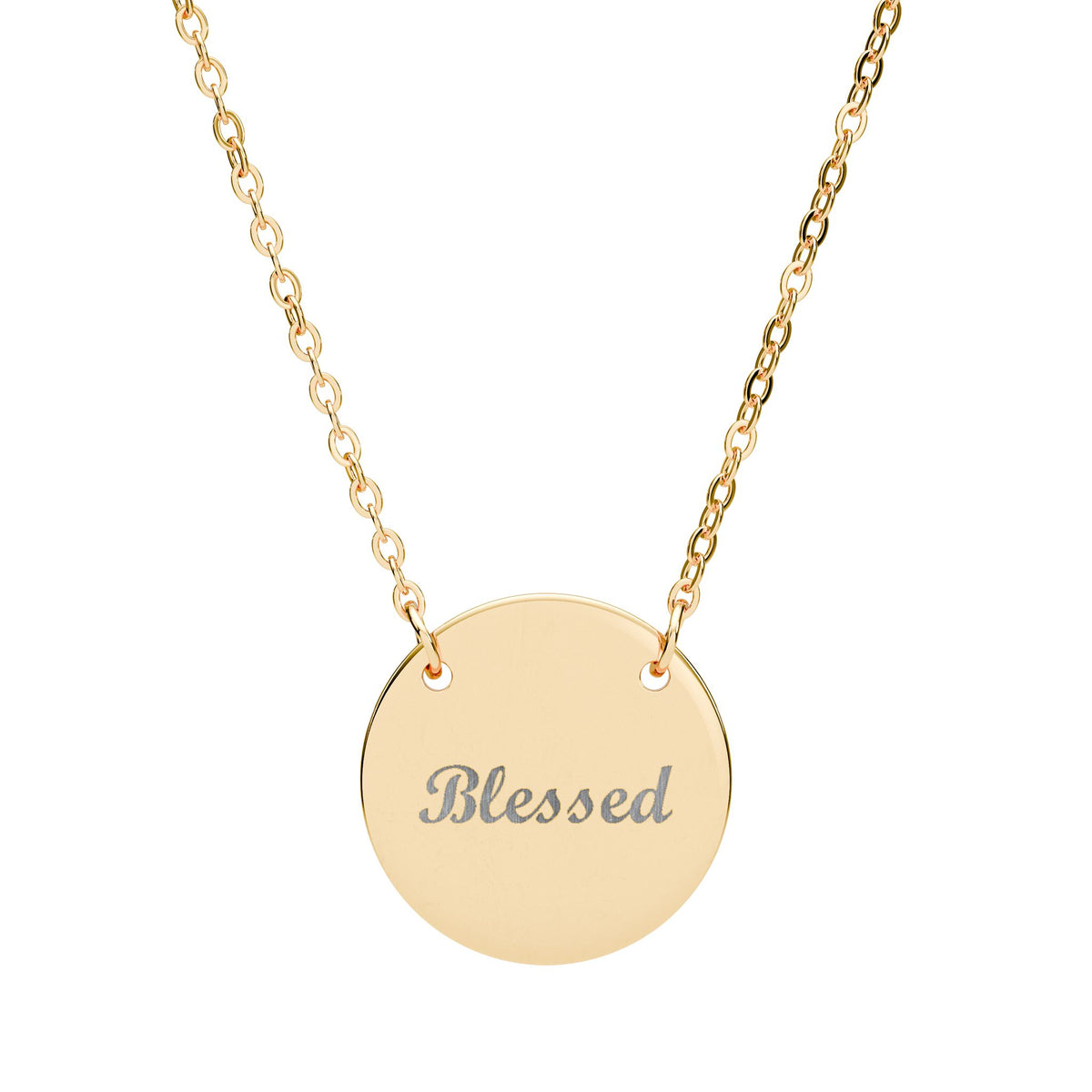 Blessed Engraved Circle Necklace